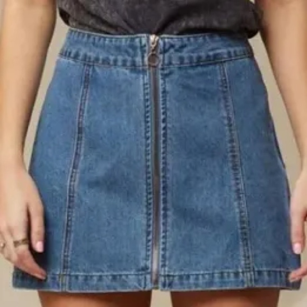 altard state denim skirt